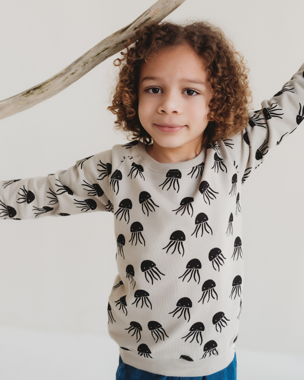 organic cotton grey Jellyfish Print Sweatshirt - image 3