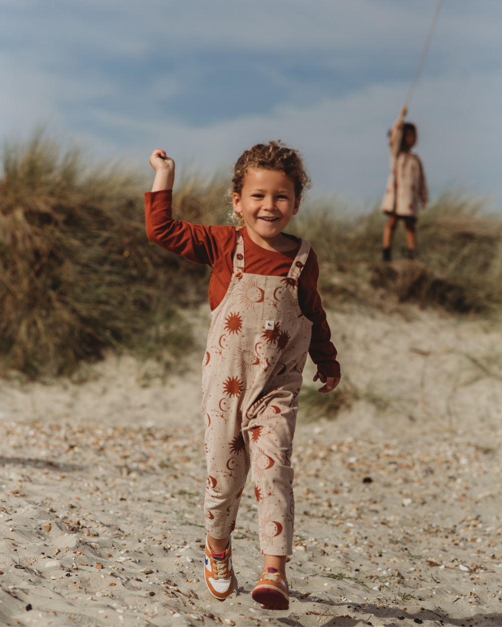 Beige Celestial Print Dungarees - image 1