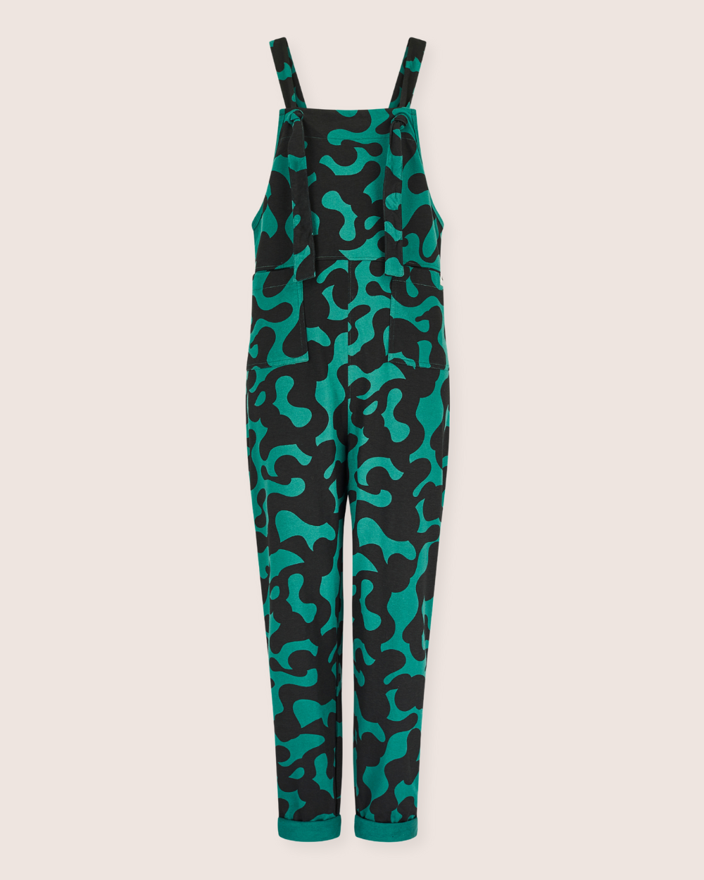 organic cotton Lila Green Abstract Swirl Print Dungarees - image 2