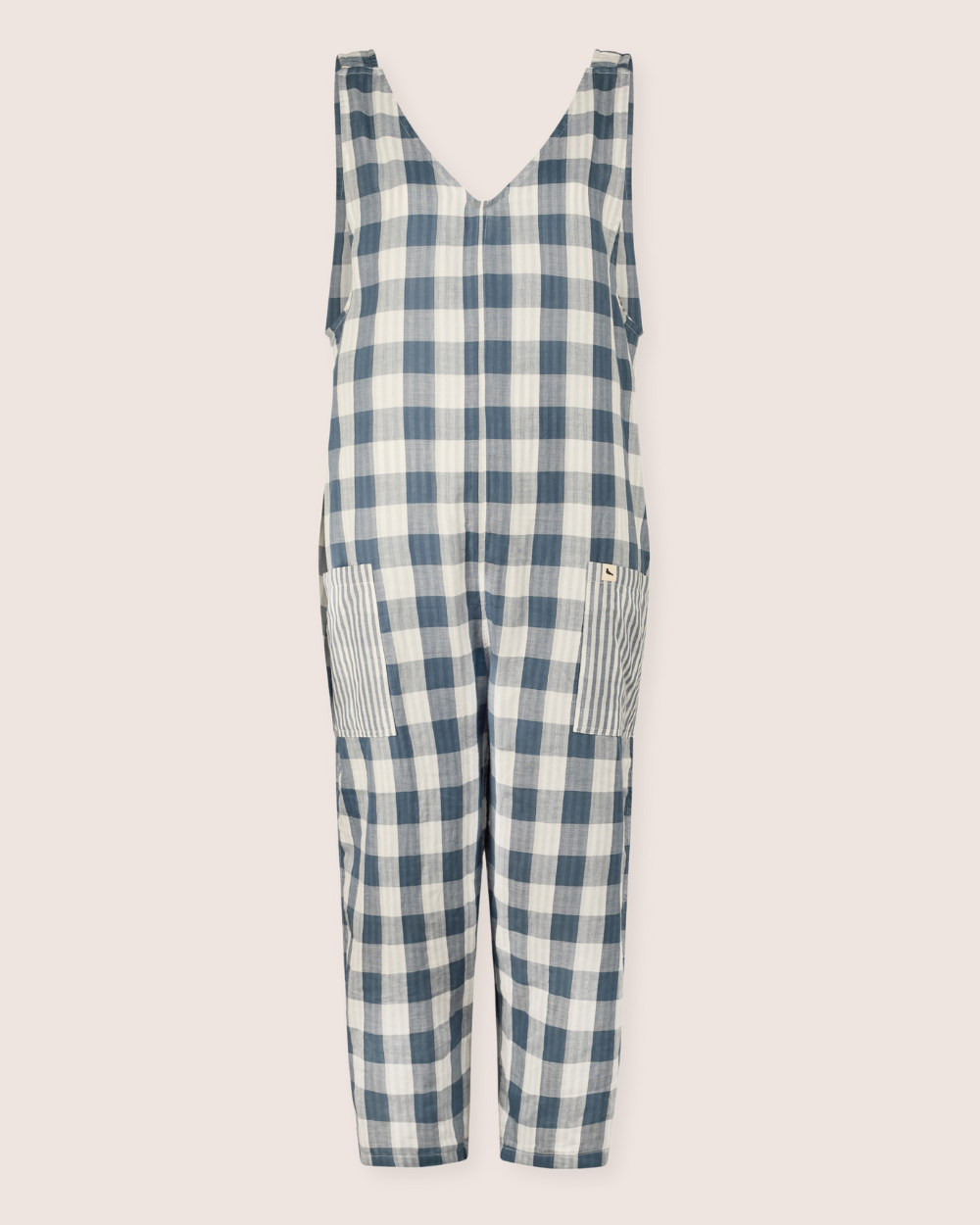 Grace Multicolour Marine Check Print Reversible Wide Leg Jumpsuit - image 2