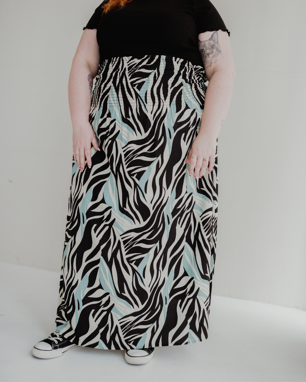 Zuri Multicolour Zebra Twirl Print Multifunctional Maxi Skirt- image 13