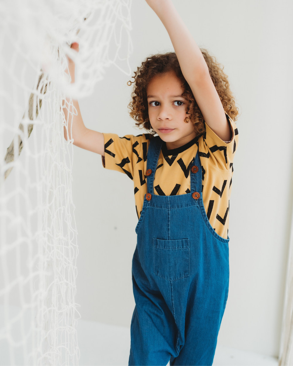 organic cotton Yellow Bird Flight Print T-Shirt - image 1