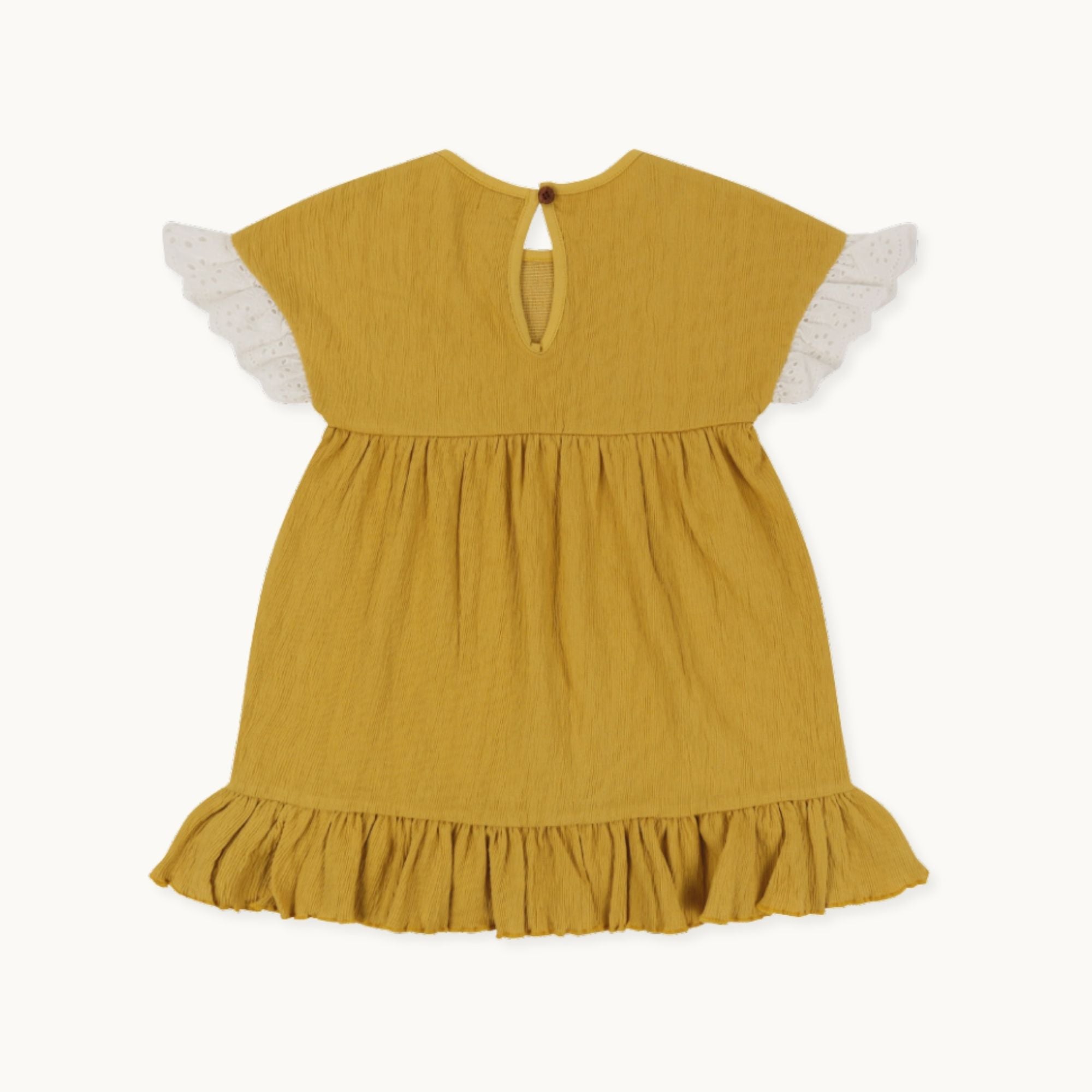 Yellow Floral Applique Dress