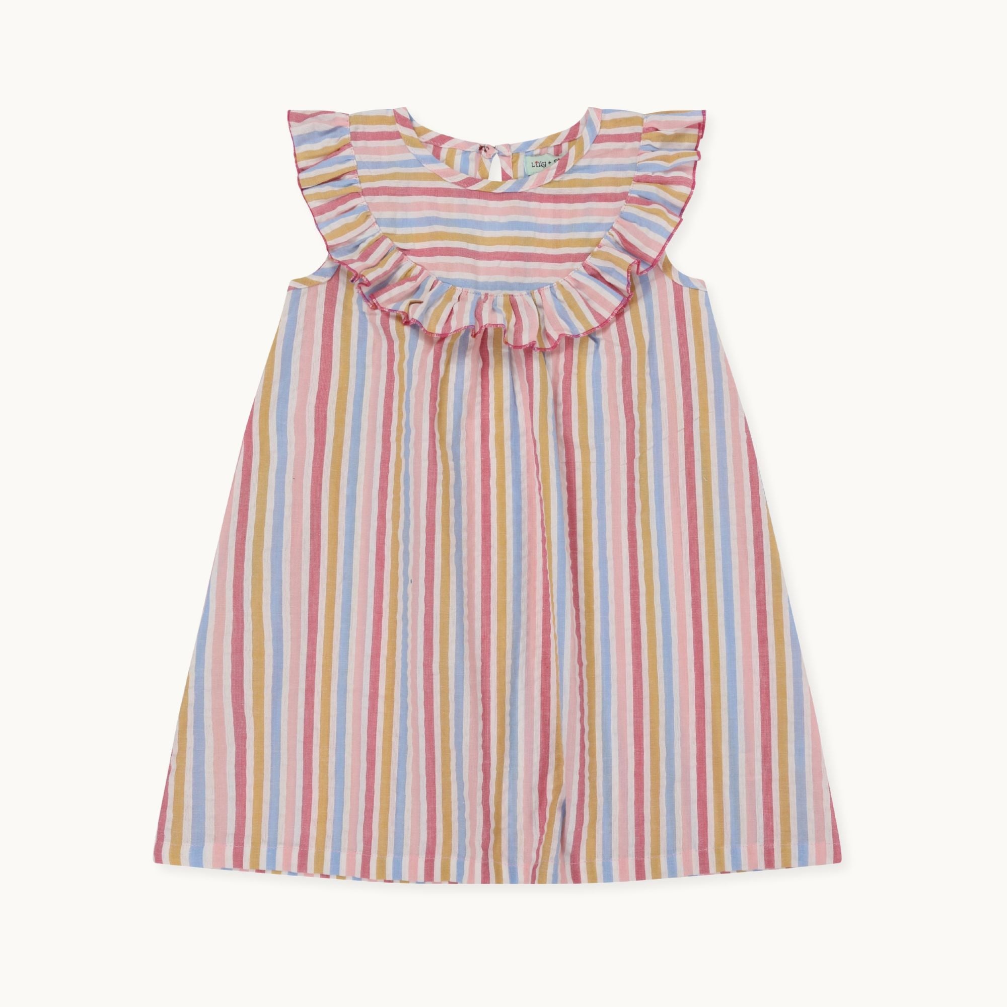 Multicoloured Candy Stripe Print Dress