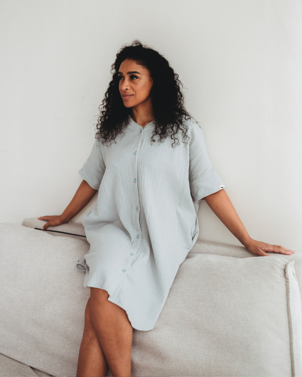 Nina Light Green Midi Dress- image 1