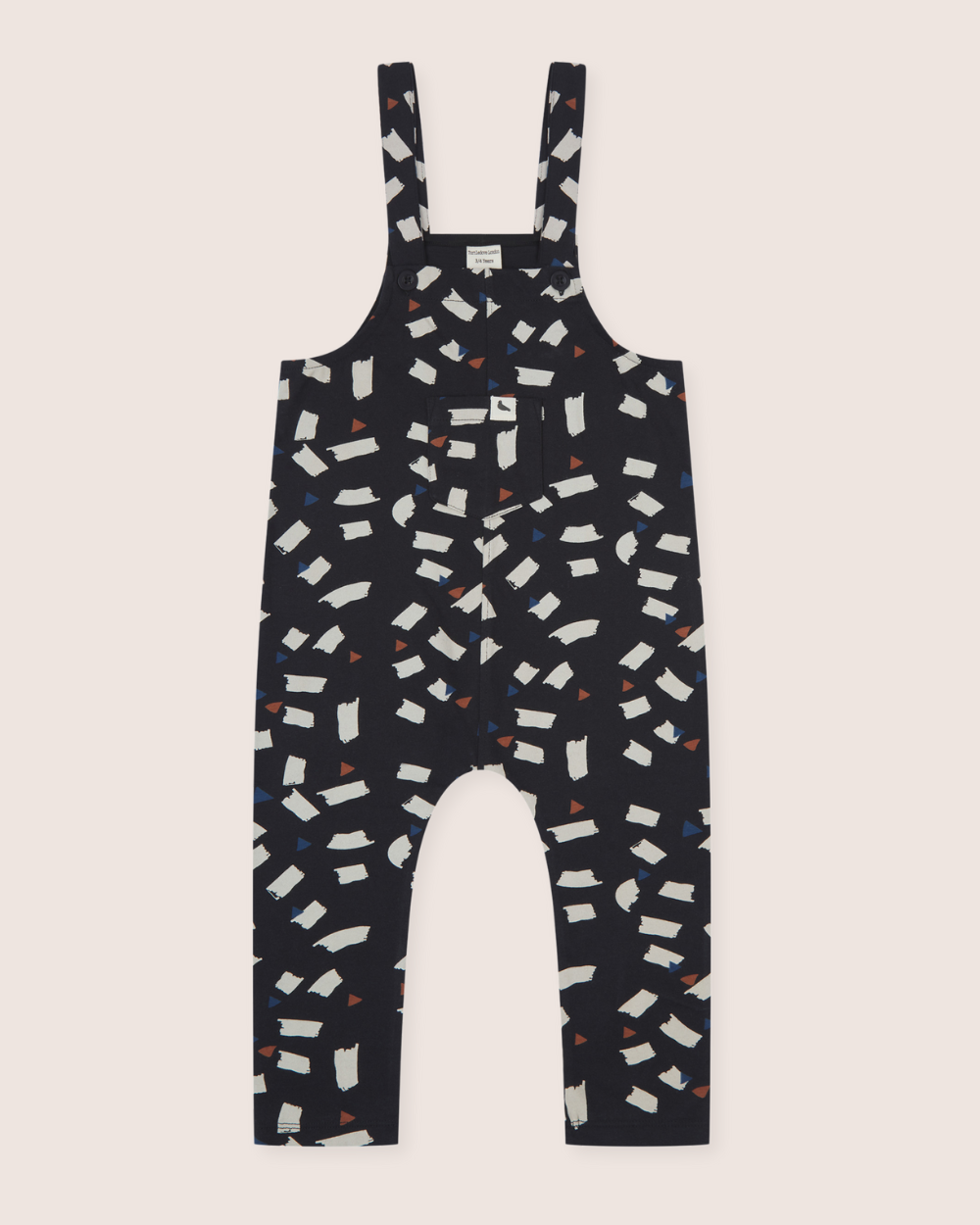 Black Confetti Print Dungarees