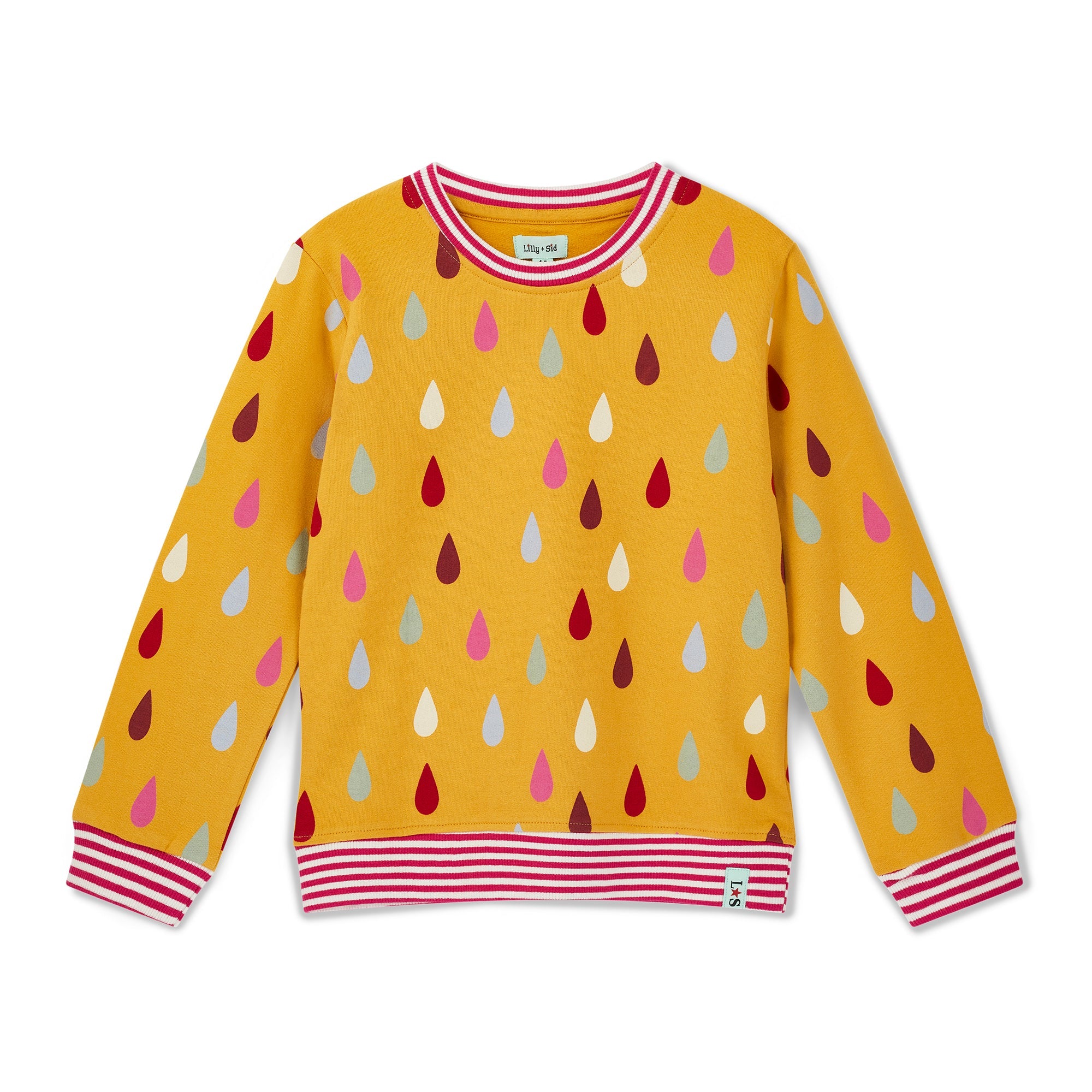 Yellow Raindrop Print Sweatshirt