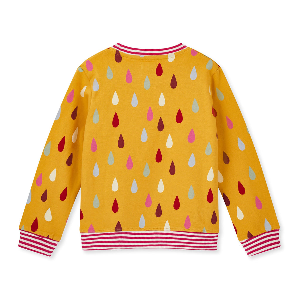 Yellow Raindrop Print Sweatshirt