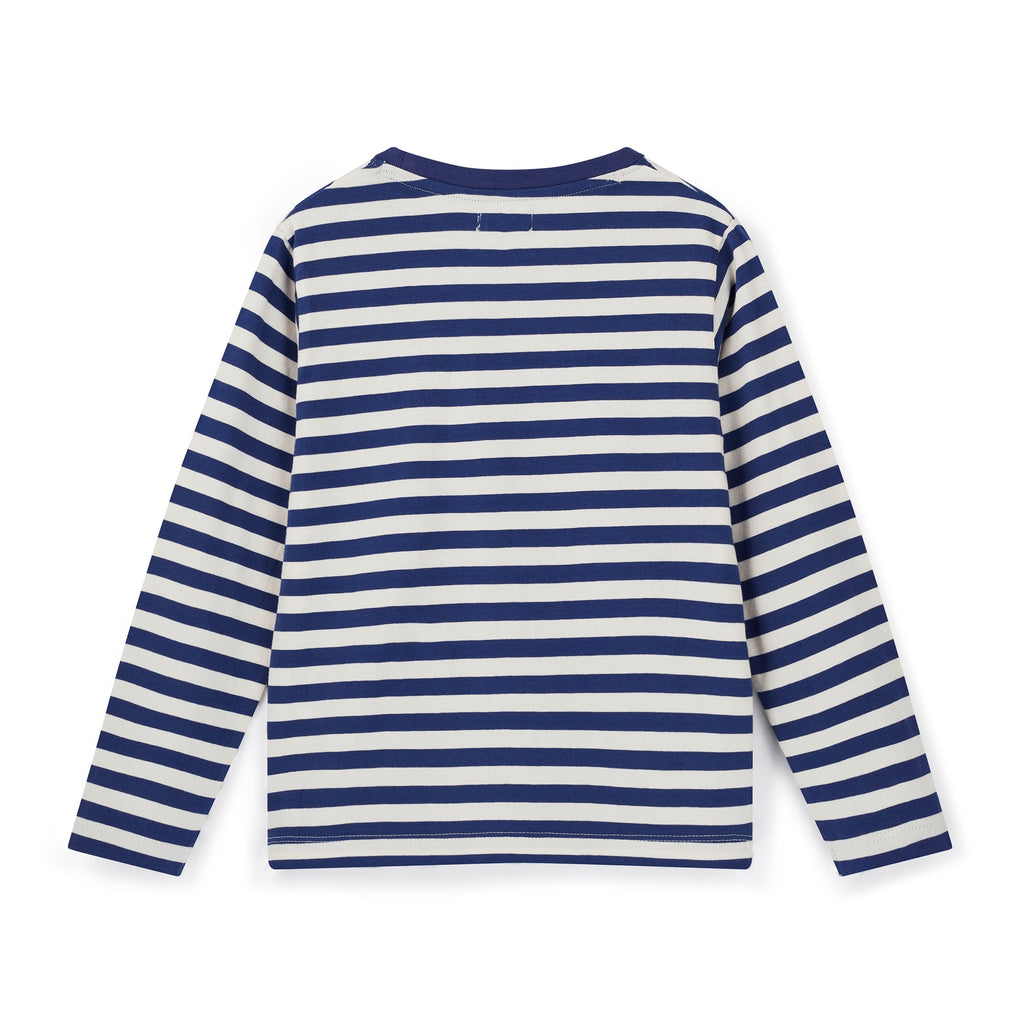 Navy Dinosaur Cub And Stripe Print Top