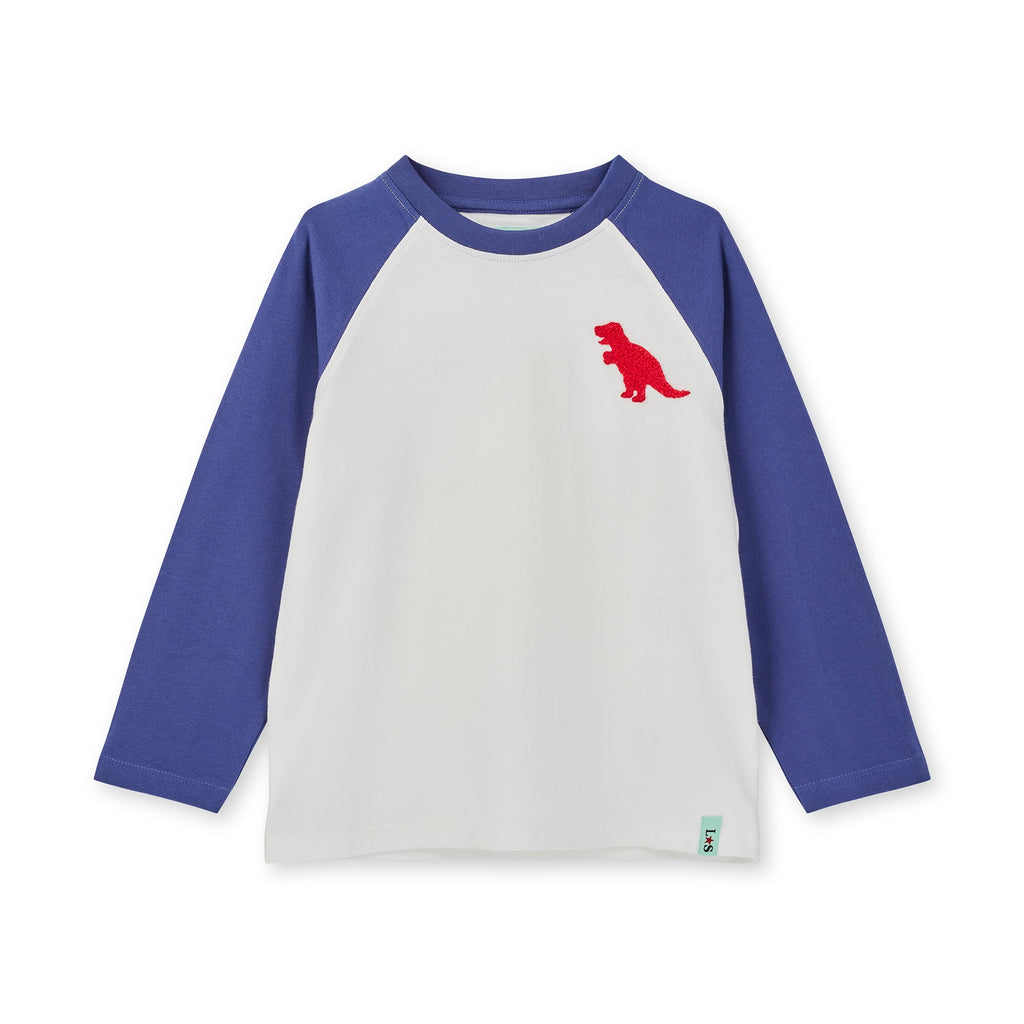 White Dinosaur Applique Top