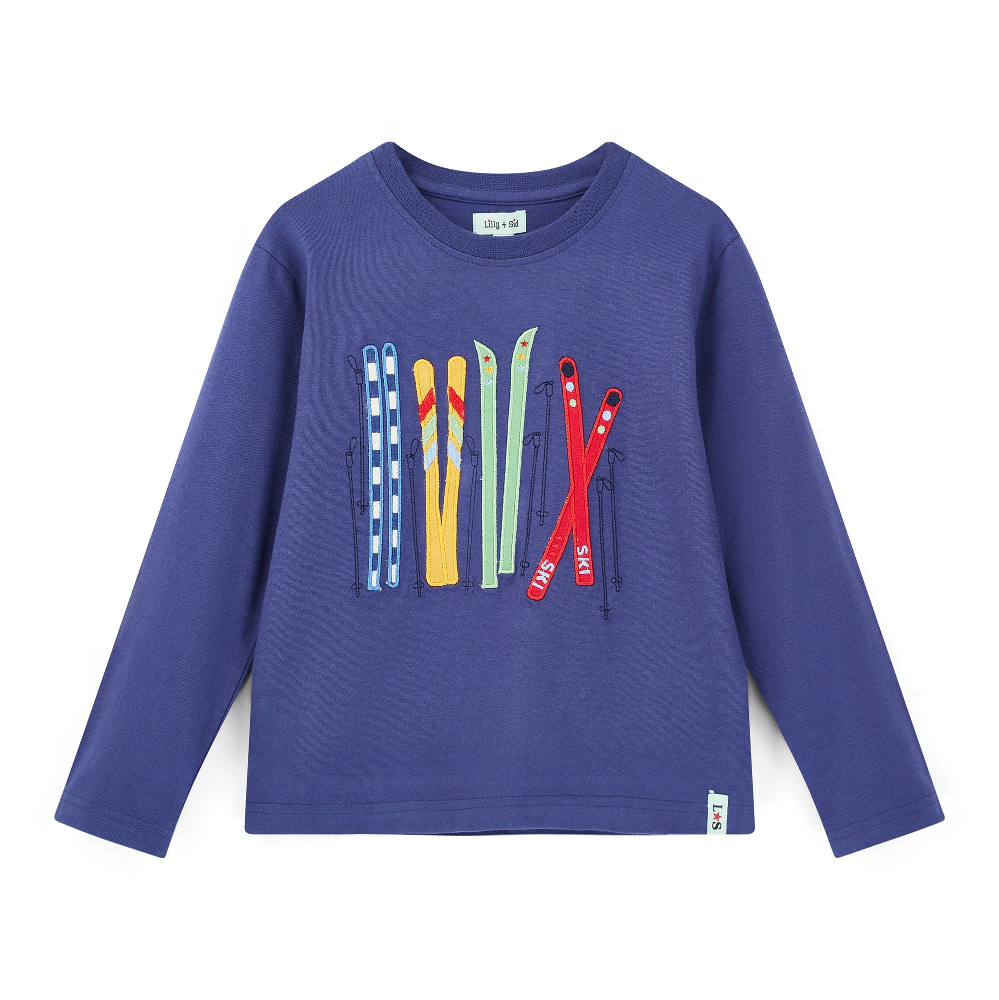 Navy Skate Applique Top
