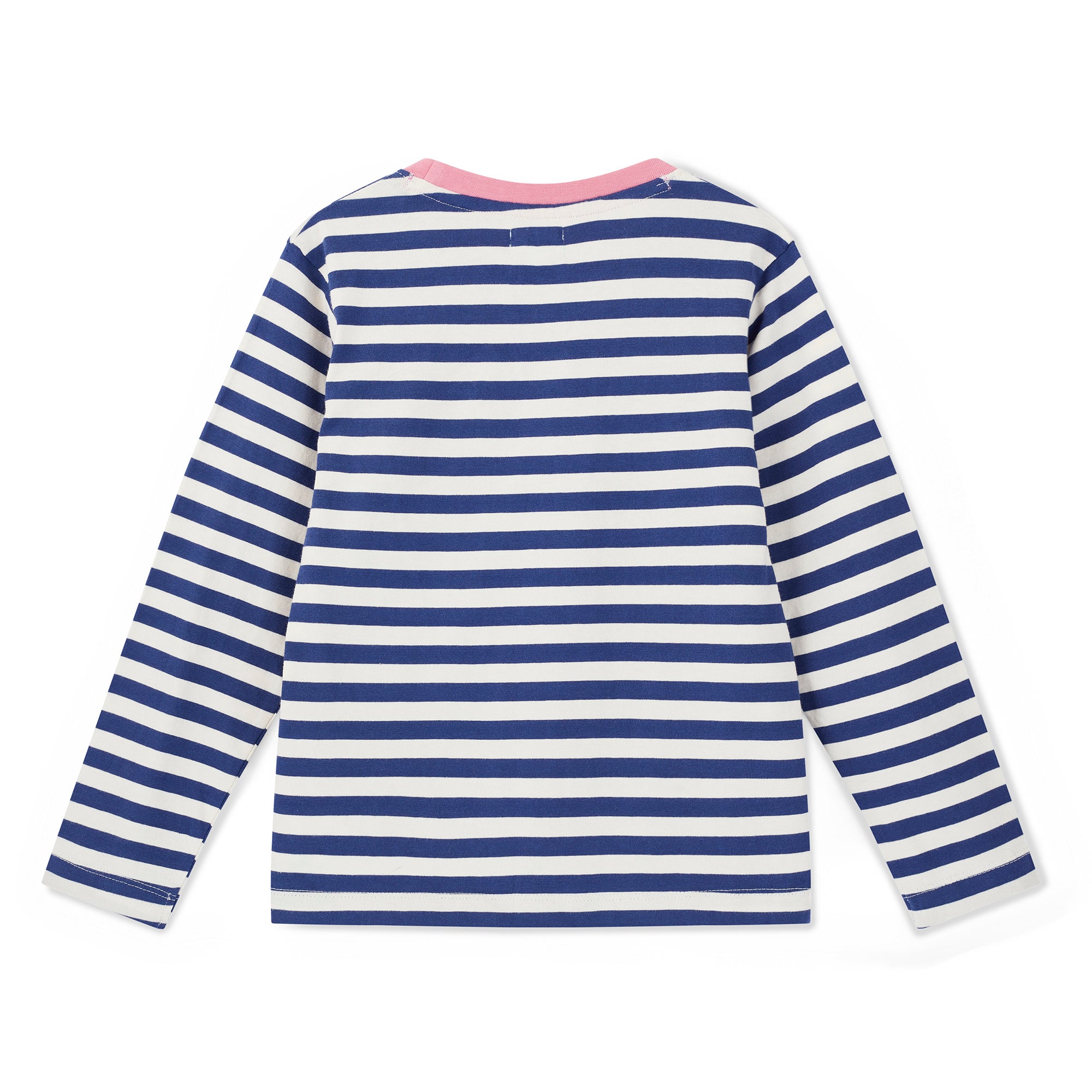 Navy Apple On Stripe Print Top