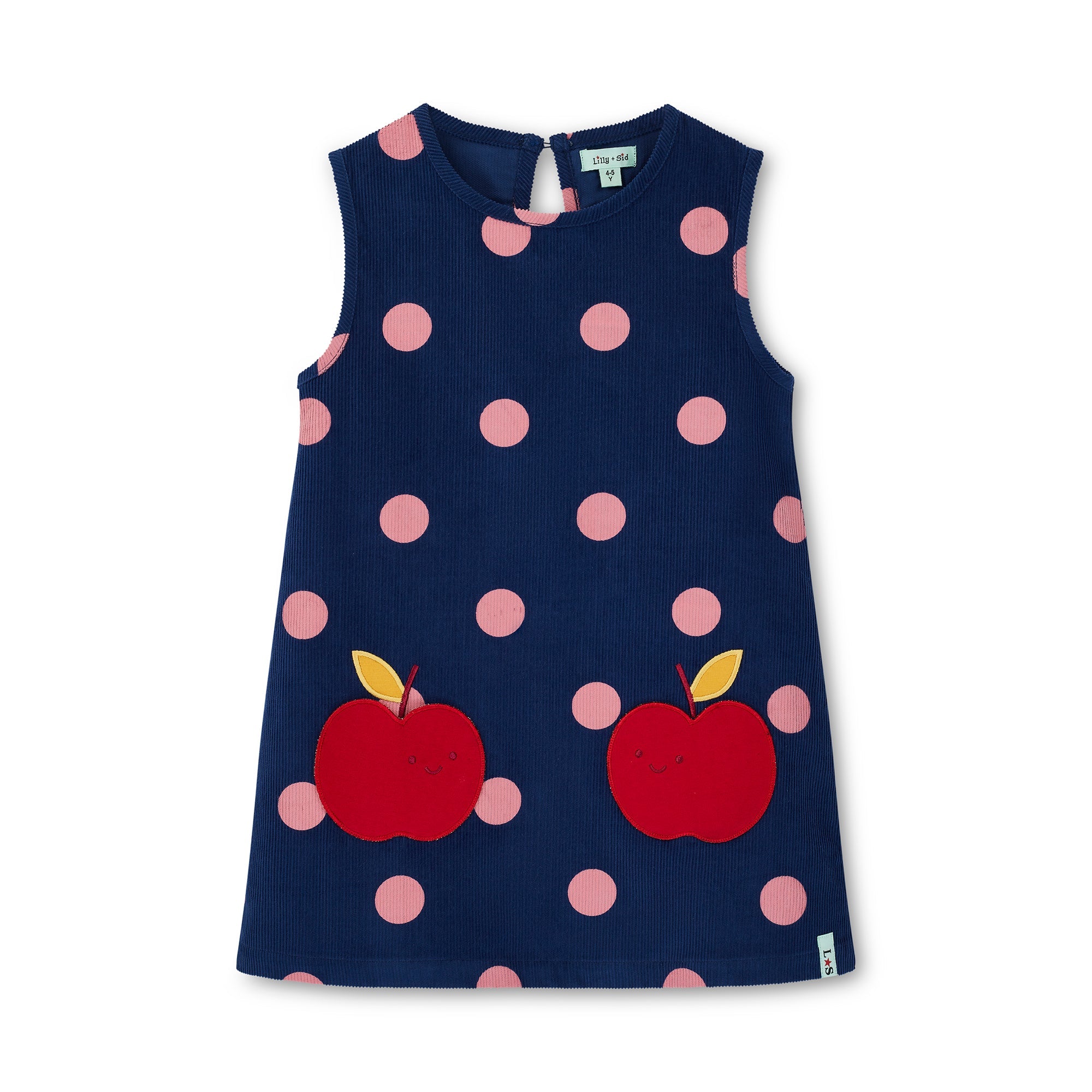 Navy Apple And Spots Print Dress