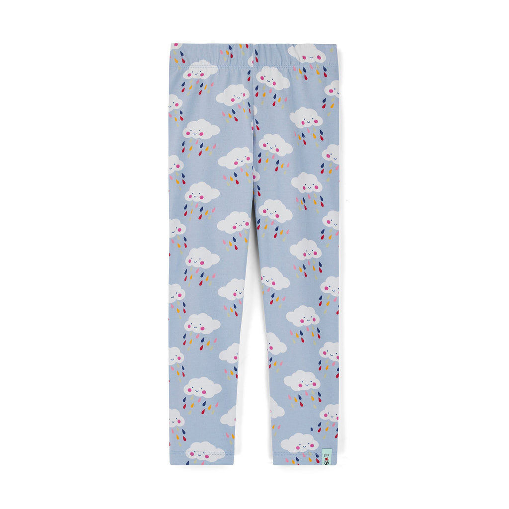 Blue Raincloud Print Leggings