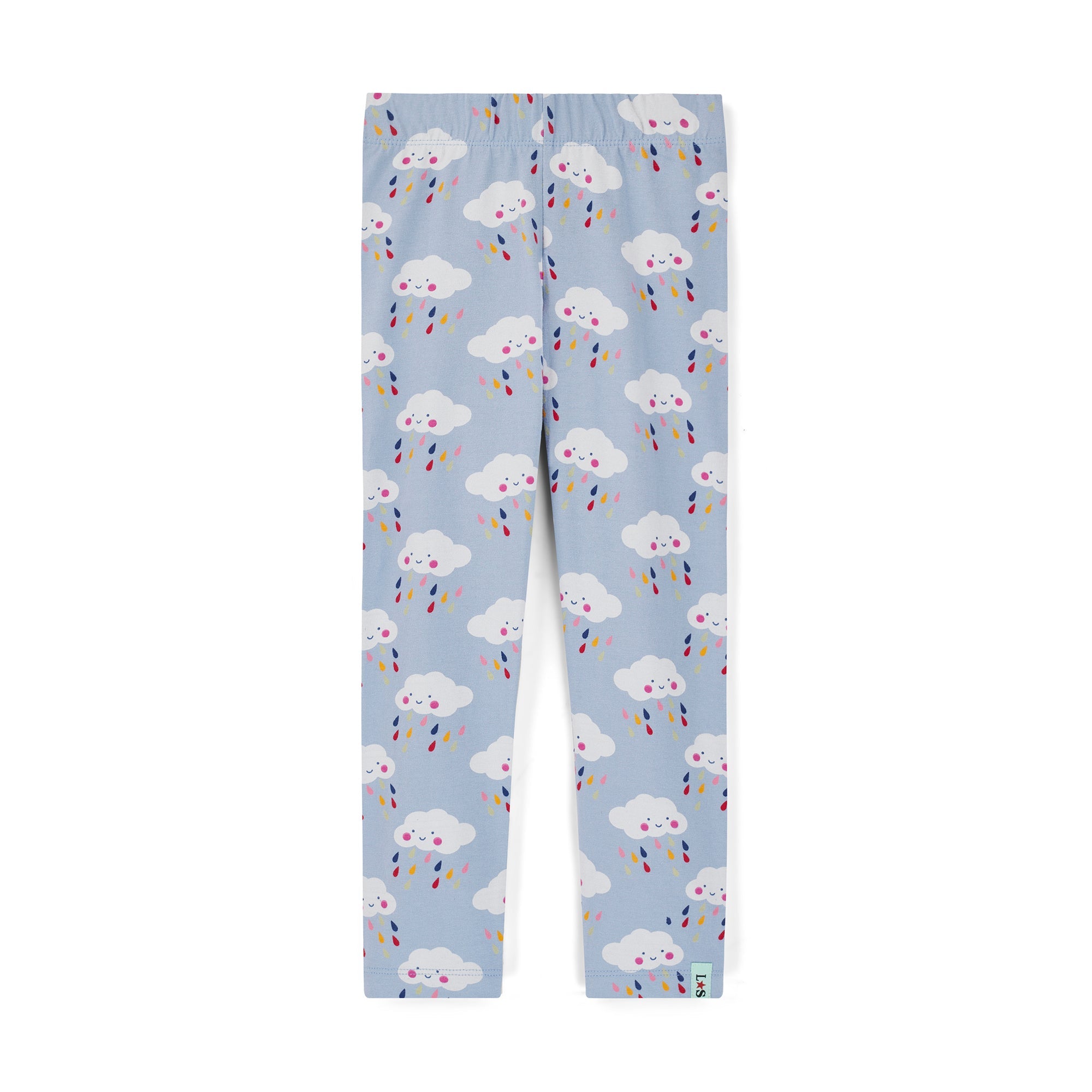 Blue Raincloud Print Leggings
