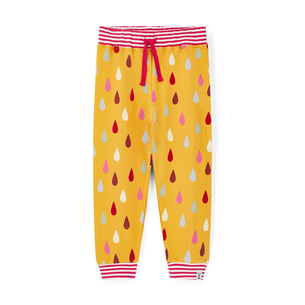 Yellow Raindrop Print Joggers