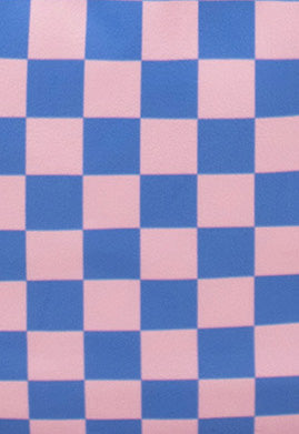 Checkerboard Blue & Pink Weekender Bag