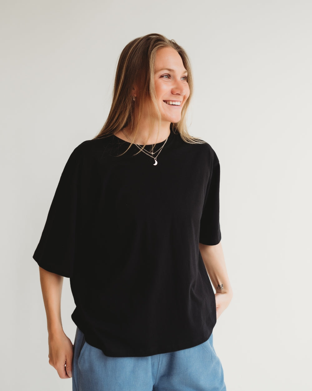 Elsie Black Oversized T-Shirt - image 1