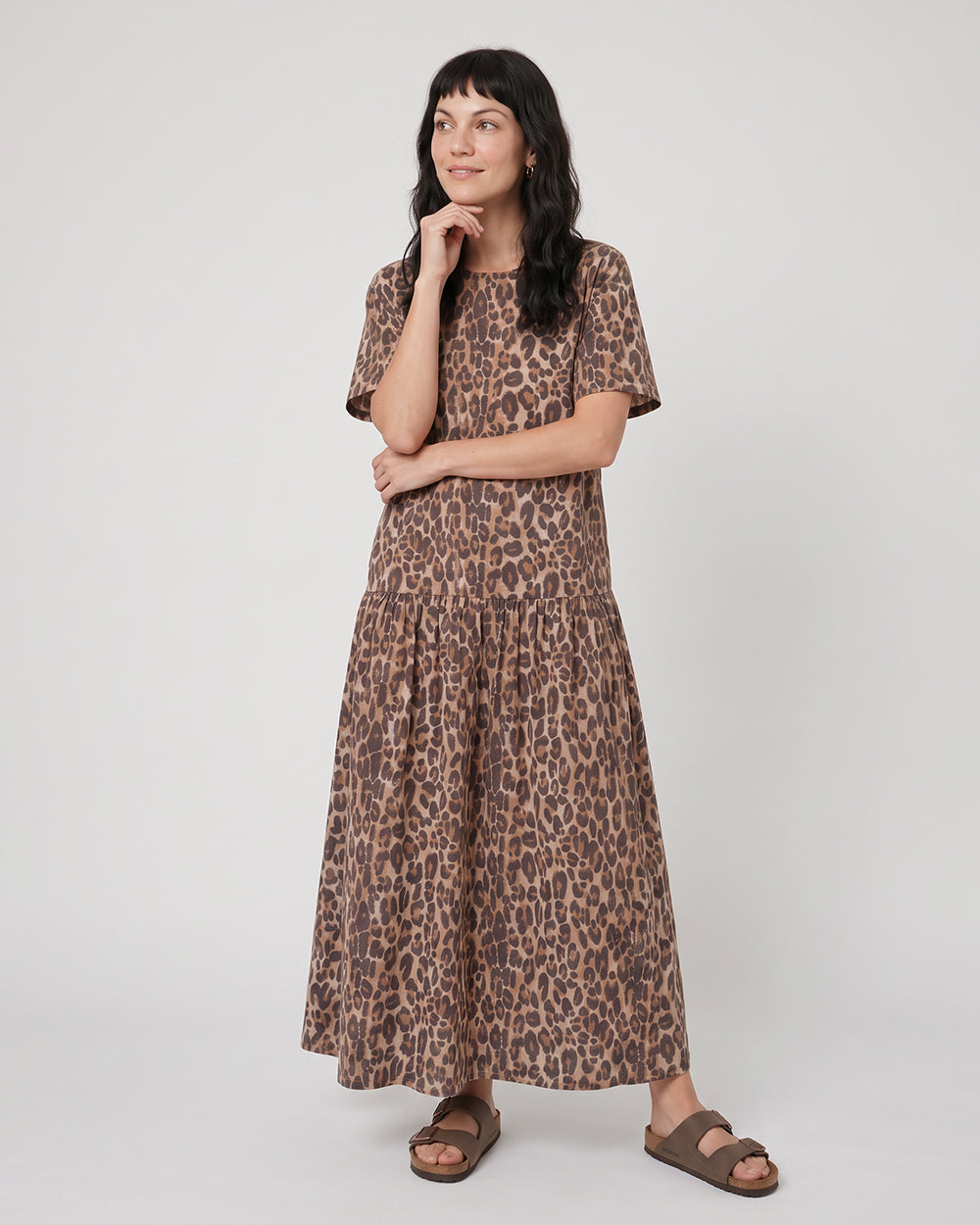 PREORDER Drew Neutral Leopard Midaxi Dress