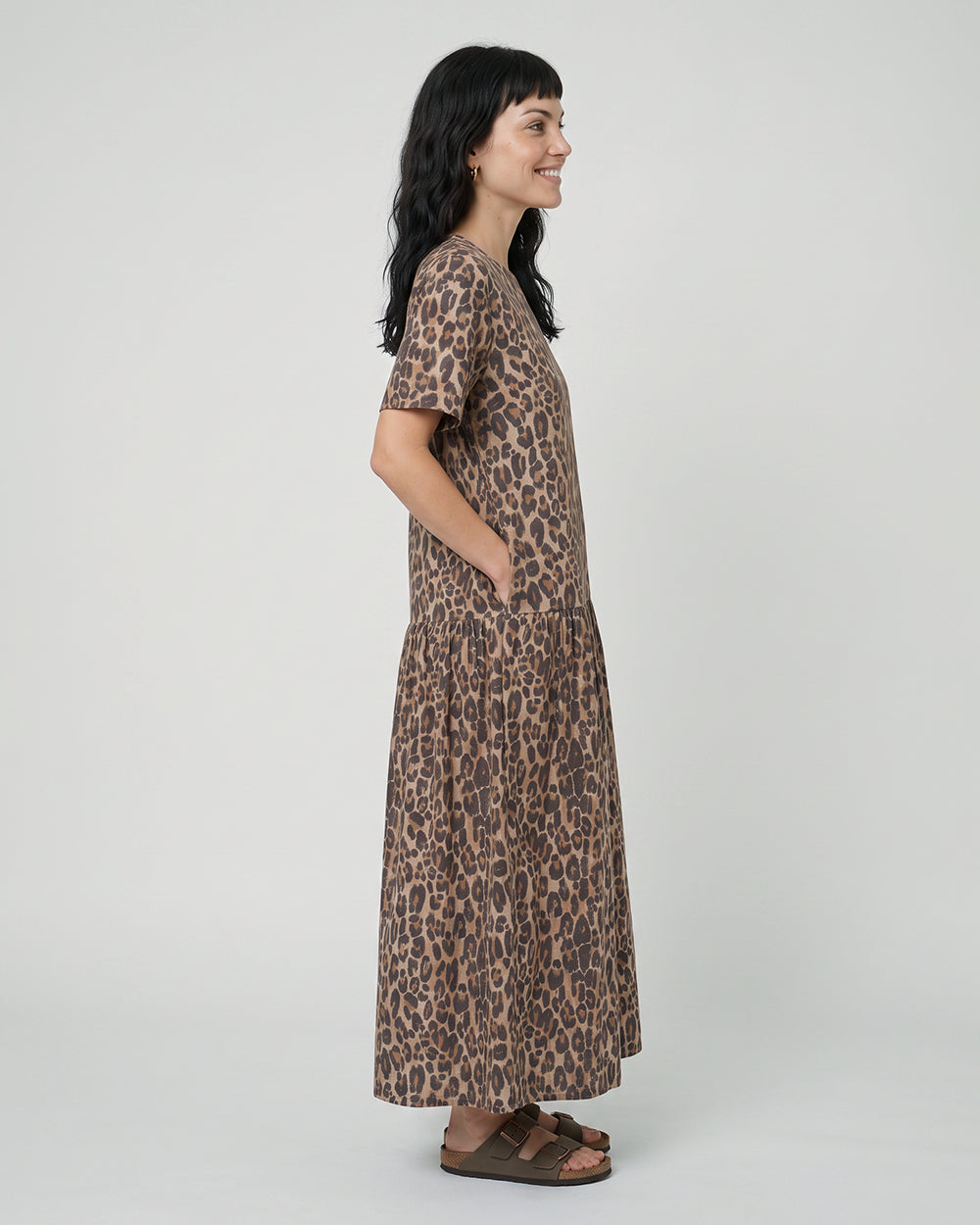 PREORDER Drew Neutral Leopard Midaxi Dress