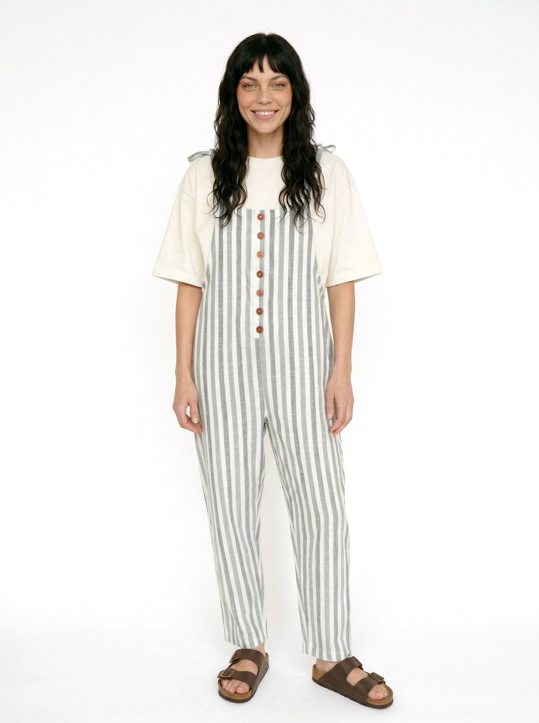 Erin Multicolour Stripe Print Dungarees