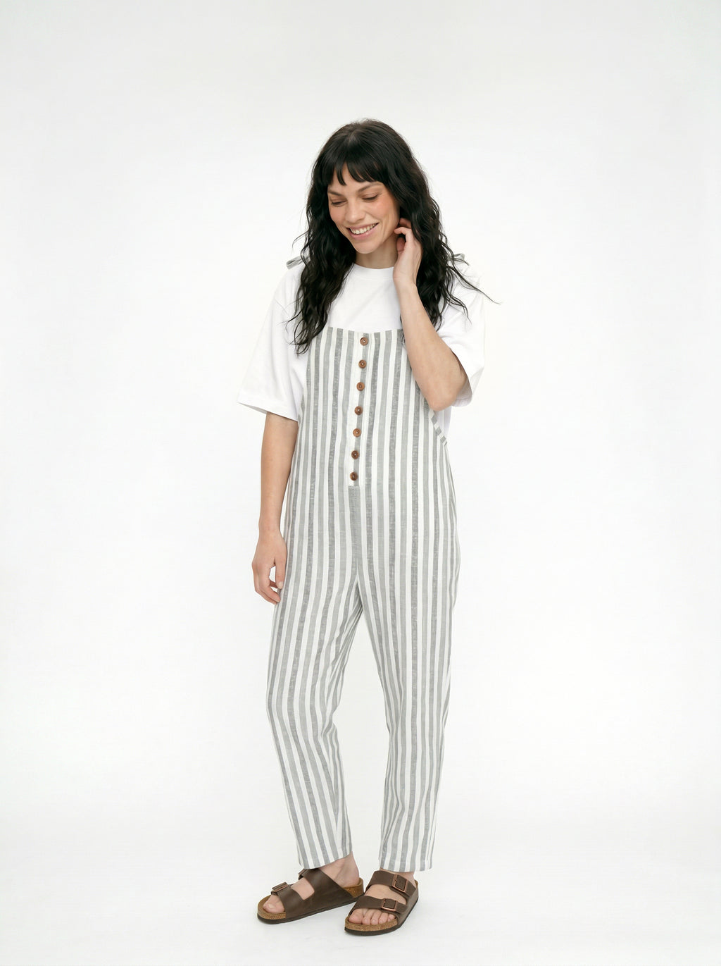Erin Multicolour Stripe Print Dungarees