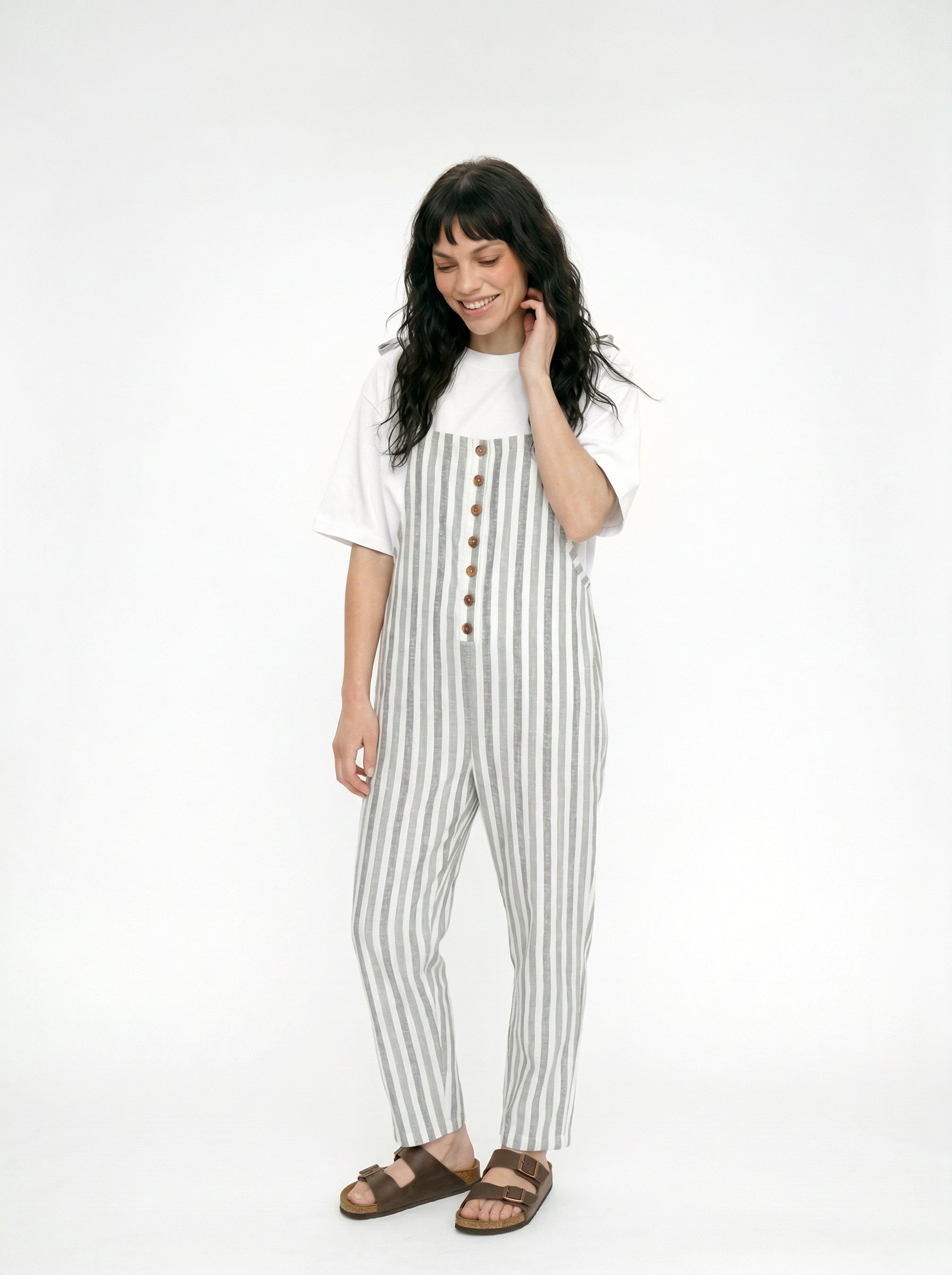 Erin Multicolour Stripe Print Dungarees