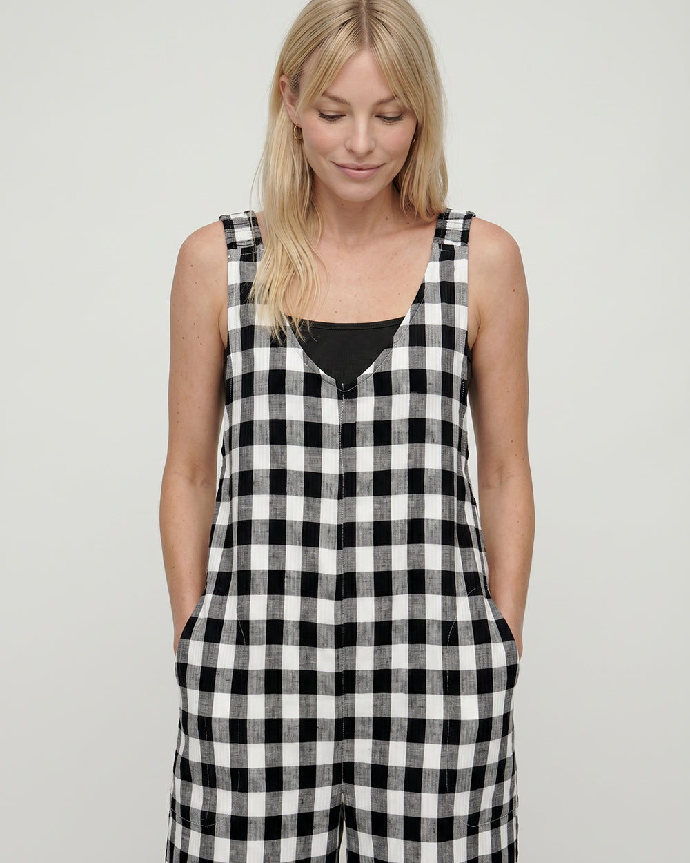 Grace Black Check Reversible Wide Leg Jumpsuit