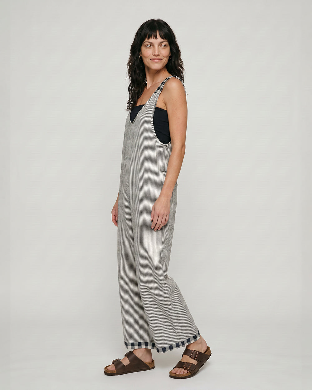Grace Black Check Reversible Wide Leg Jumpsuit