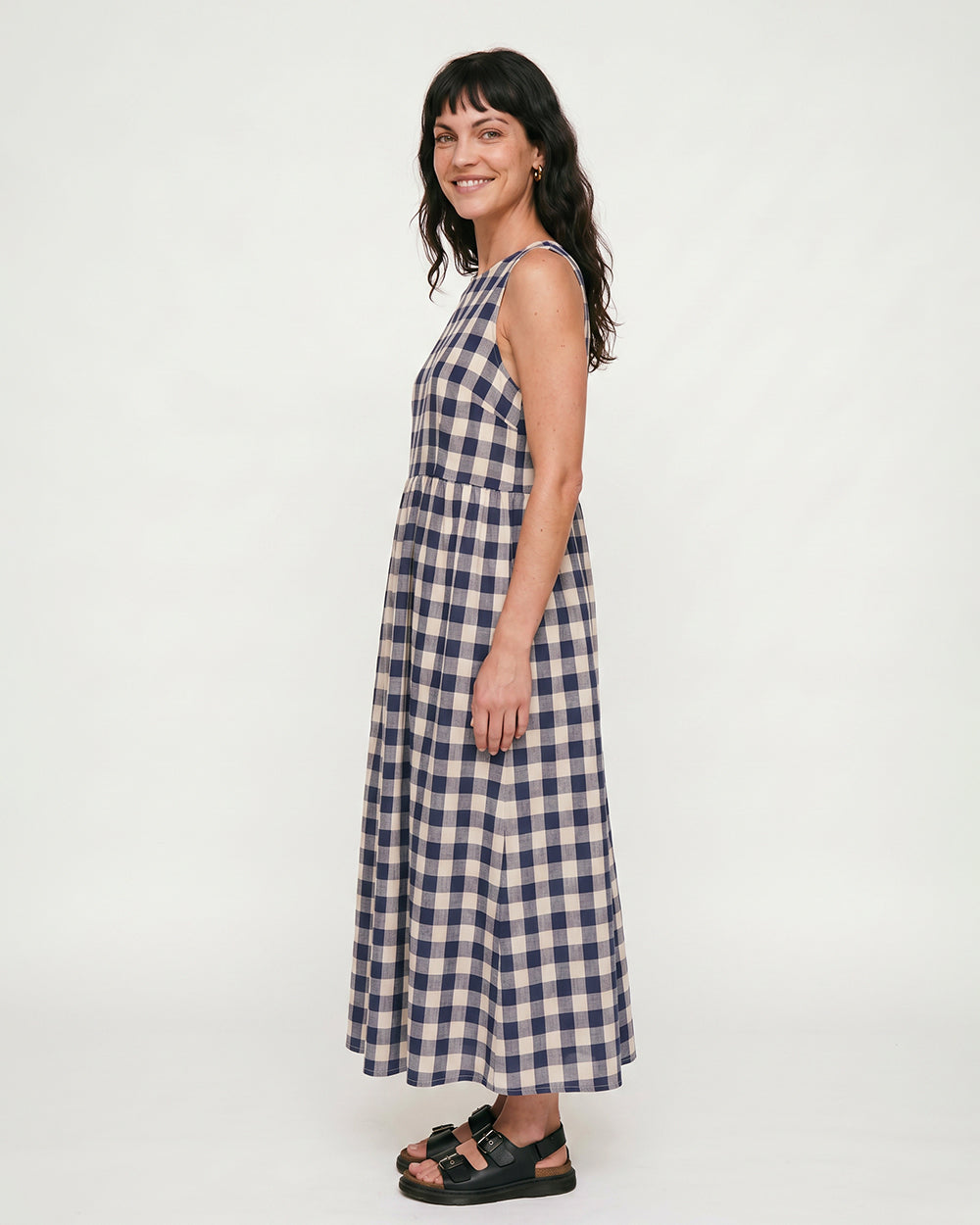 PREORDER Isla Navy Oversized Check Dress – Turtledove London