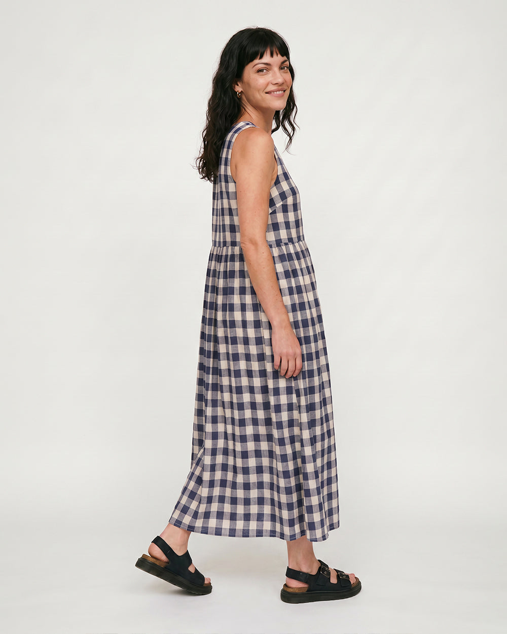 PREORDER Isla Navy Oversized Check Dress