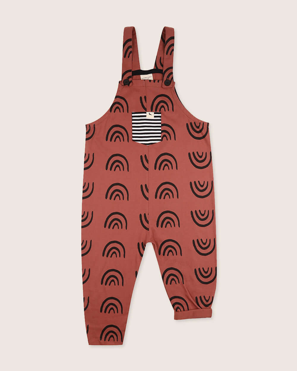oraganic cotton Red Rainbow Print Dungarees - image 2