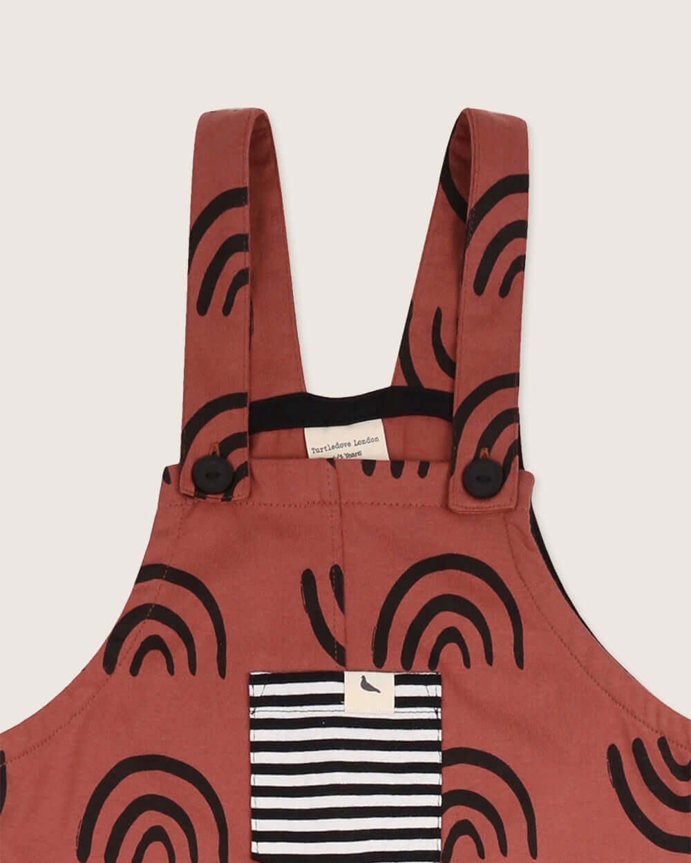 oraganic cotton Red Rainbow Print Dungarees - image 5