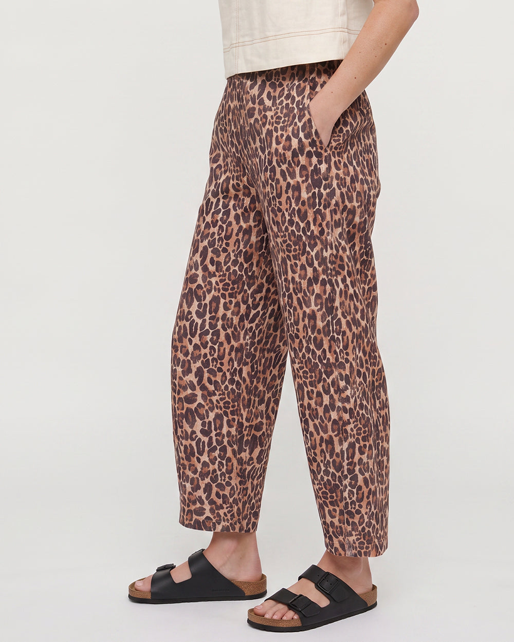 PREORDER Jae Neutral Leopard Barrel Leg Trouser