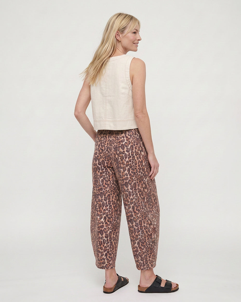 PREORDER Jae Neutral Leopard Barrel Leg Trouser