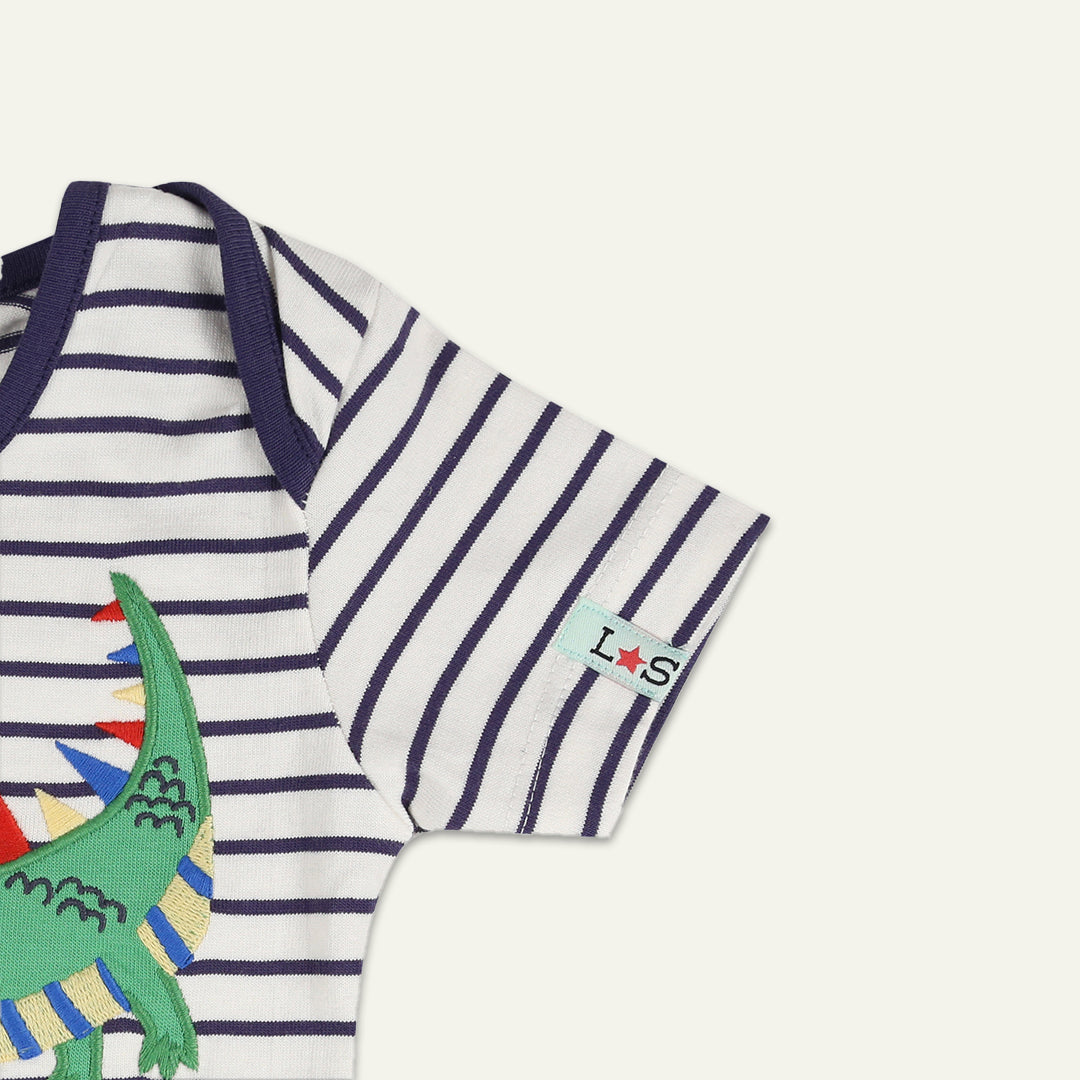 Multicoloured Stripe Print T-shirt And Short Set