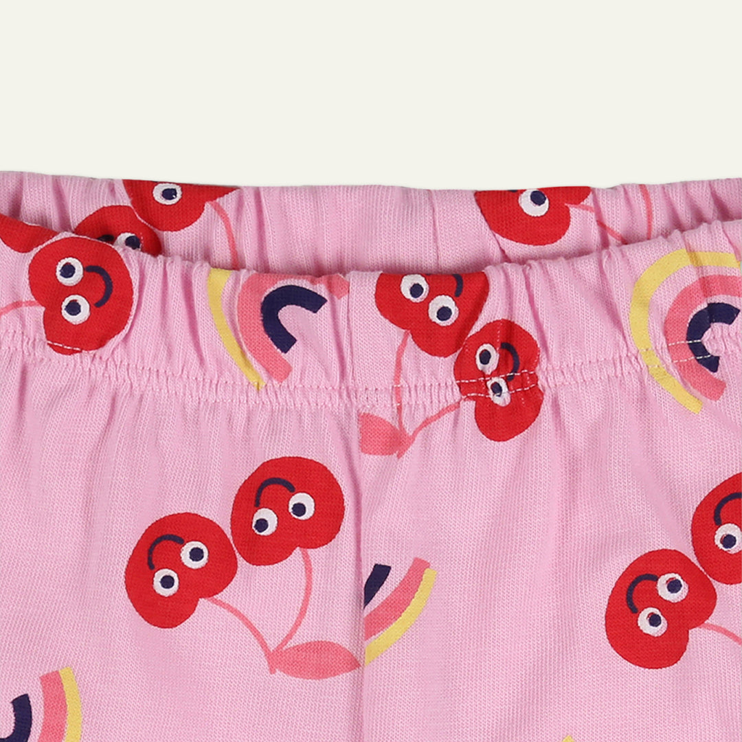 Multicoloured Cherry Print Top And Legging Set