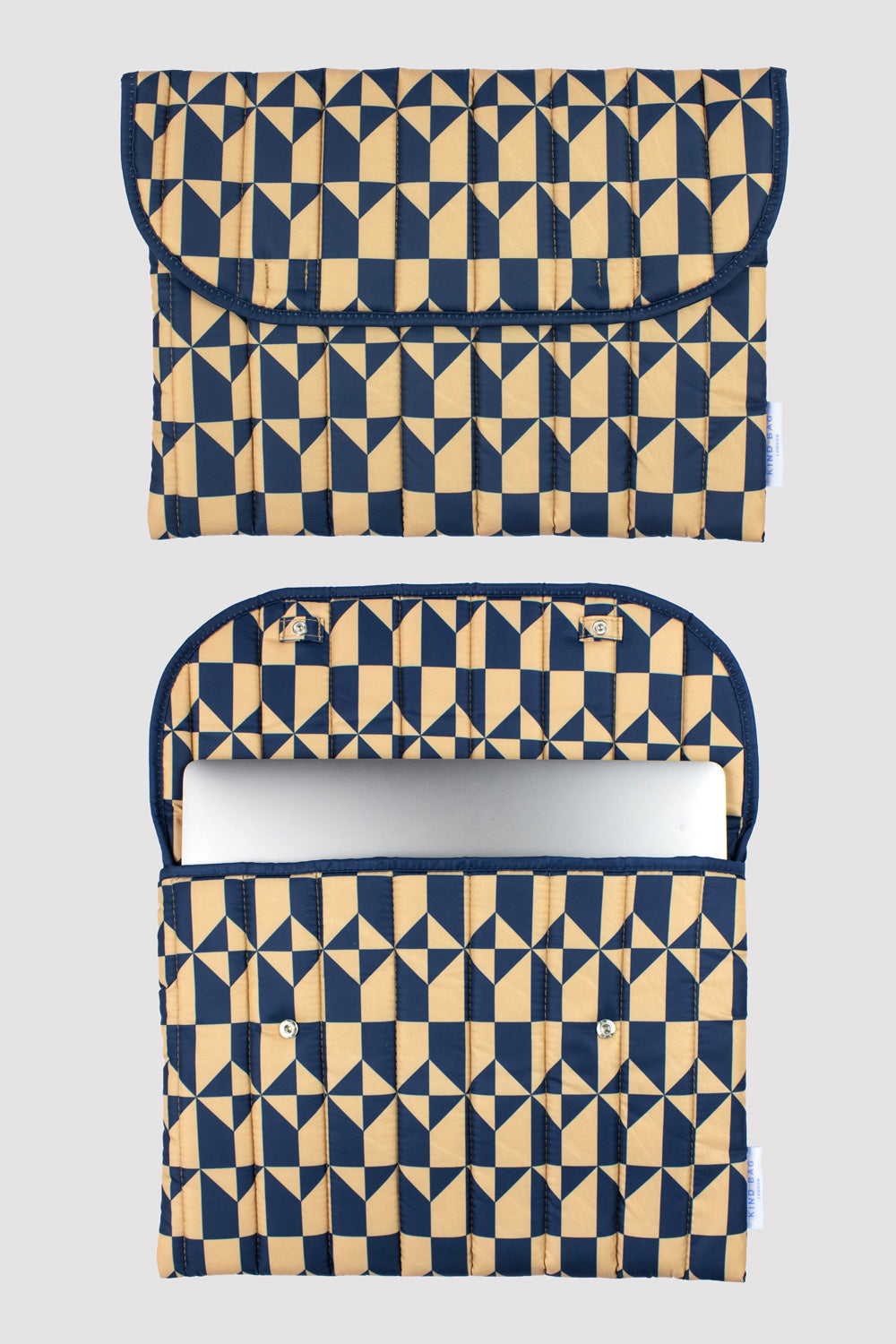 16 Inch Navy & Brown Laptop Sleeve