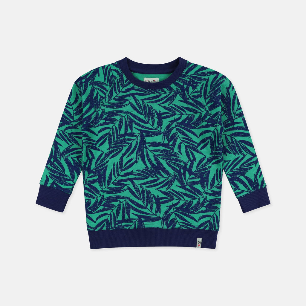 Green Palm Print Sweatshirt