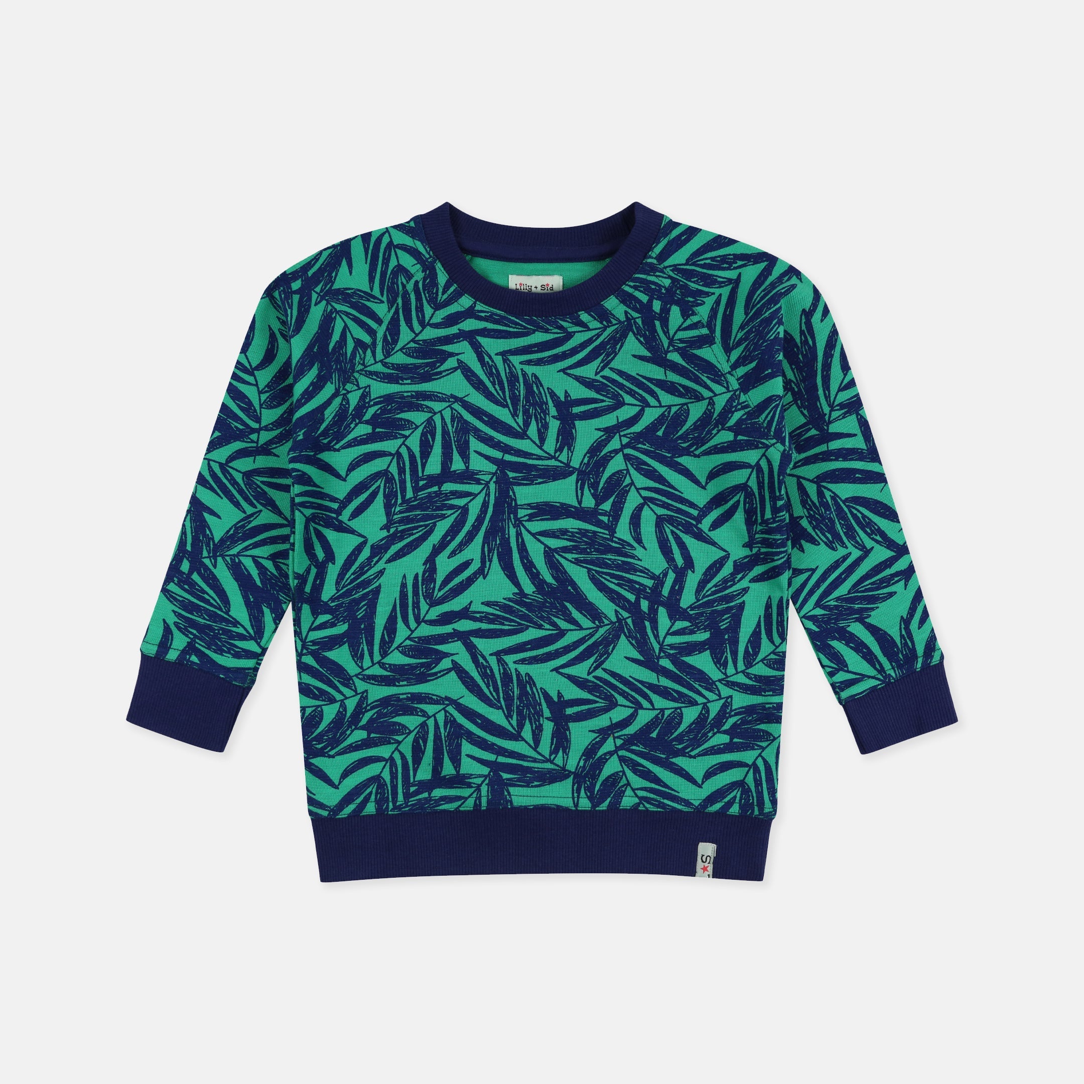 Green Palm Print Sweatshirt