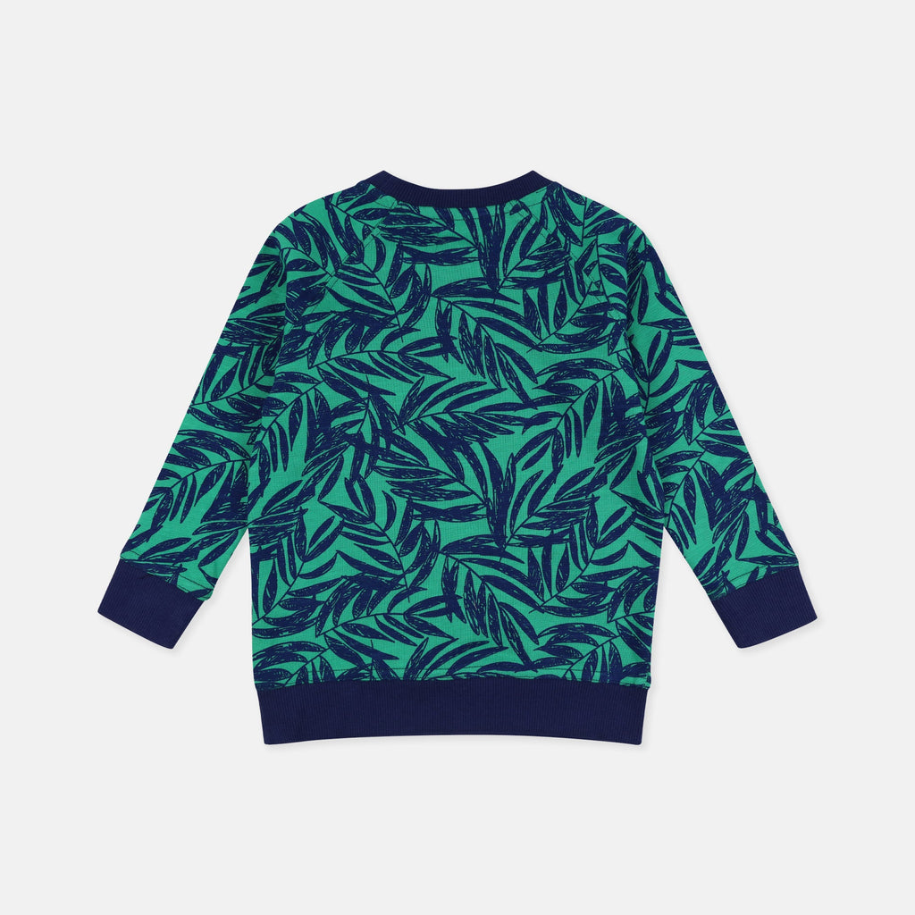 Green Palm Print Sweatshirt