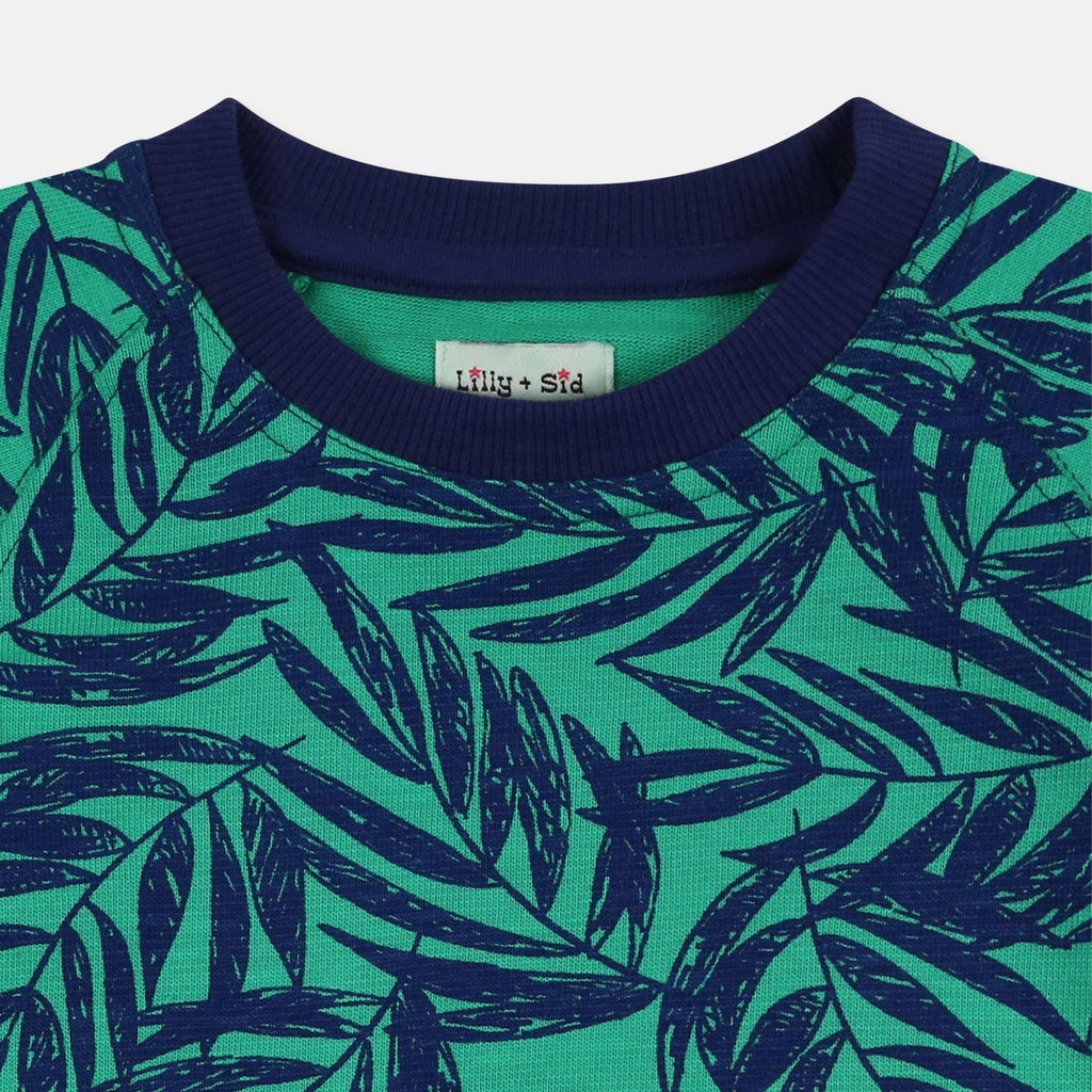 Green Palm Print Sweatshirt