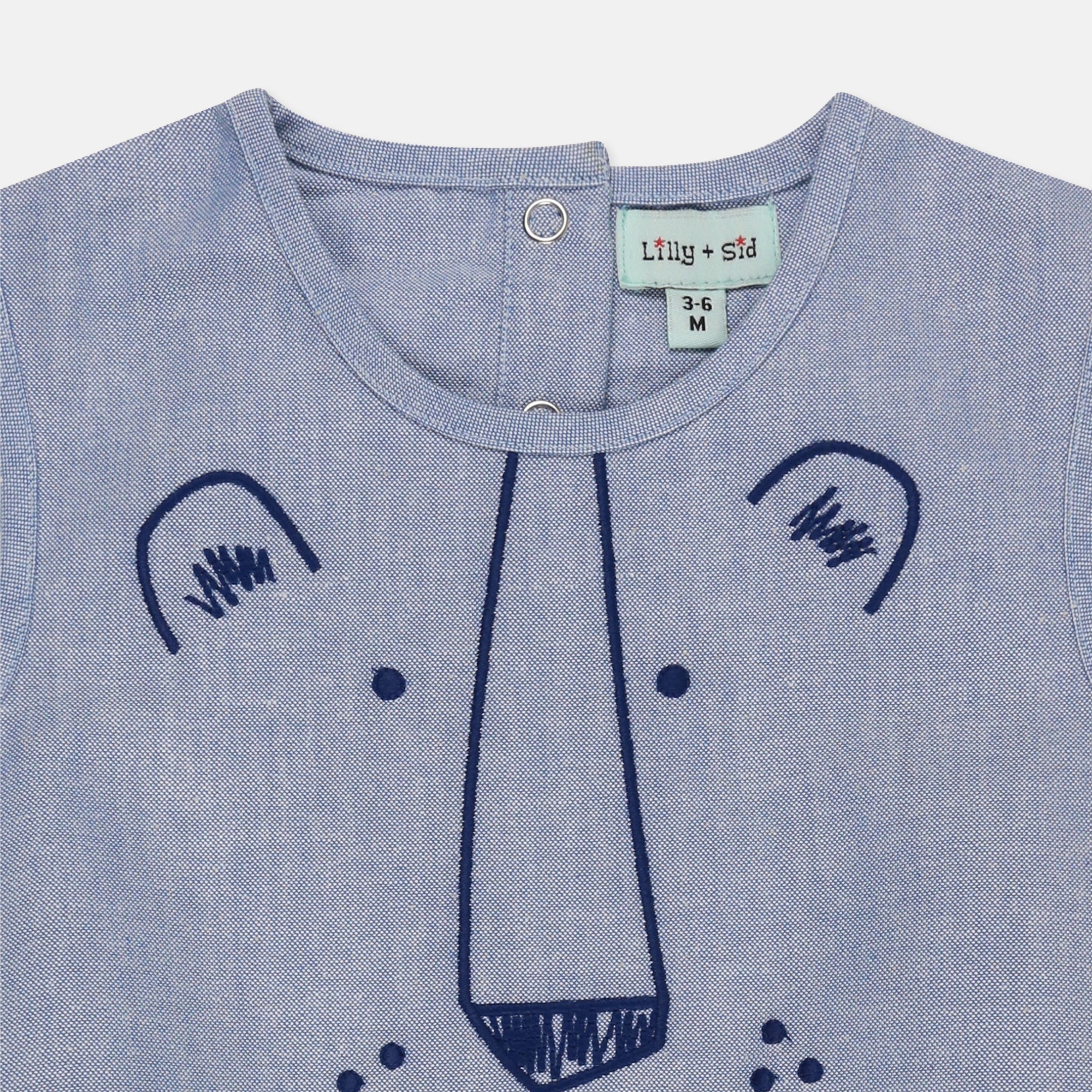 Blue Face Print Romper