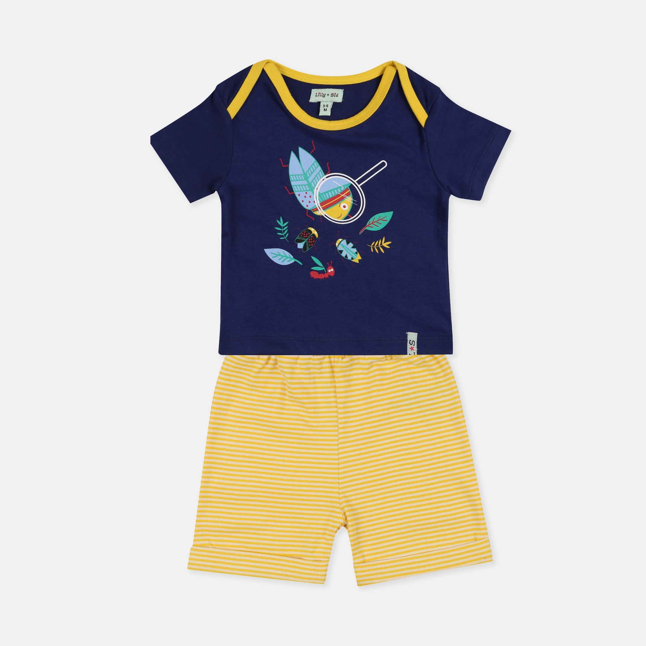 Multicoloured Bugs Print T-shirt and Short Set