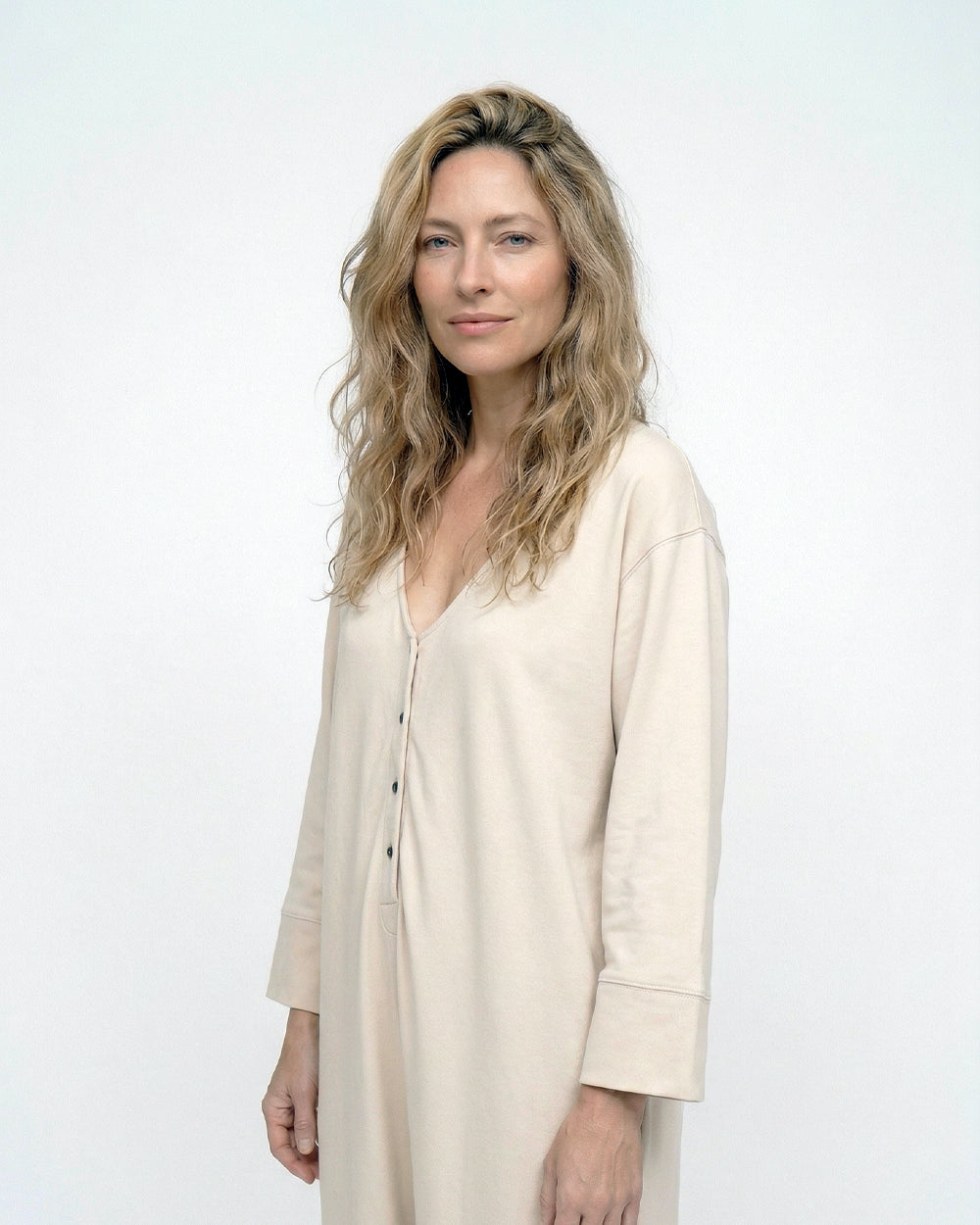 Mai Cream V- Neck Jumpsuit