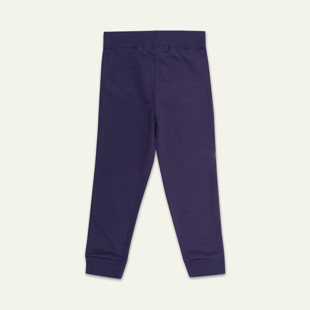 Navy Ok Slogan Print Joggers