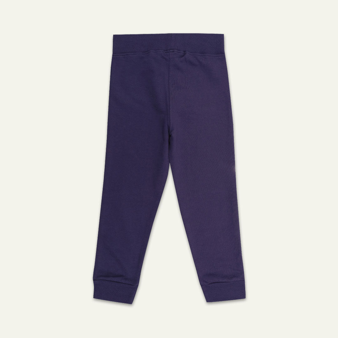 Navy Ok Slogan Print Joggers