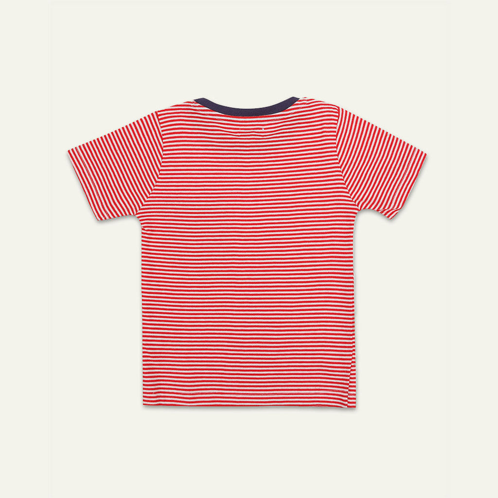 Multicoloured Car, Stripe Print And Plain T-Shirts - 3 Pack
