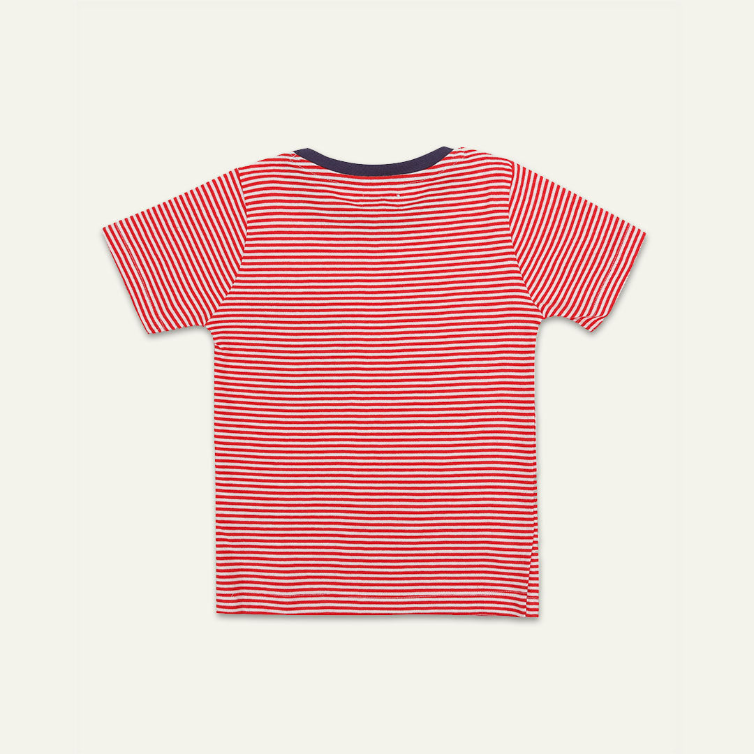 Multicoloured Car, Stripe Print And Plain T-Shirts - 3 Pack