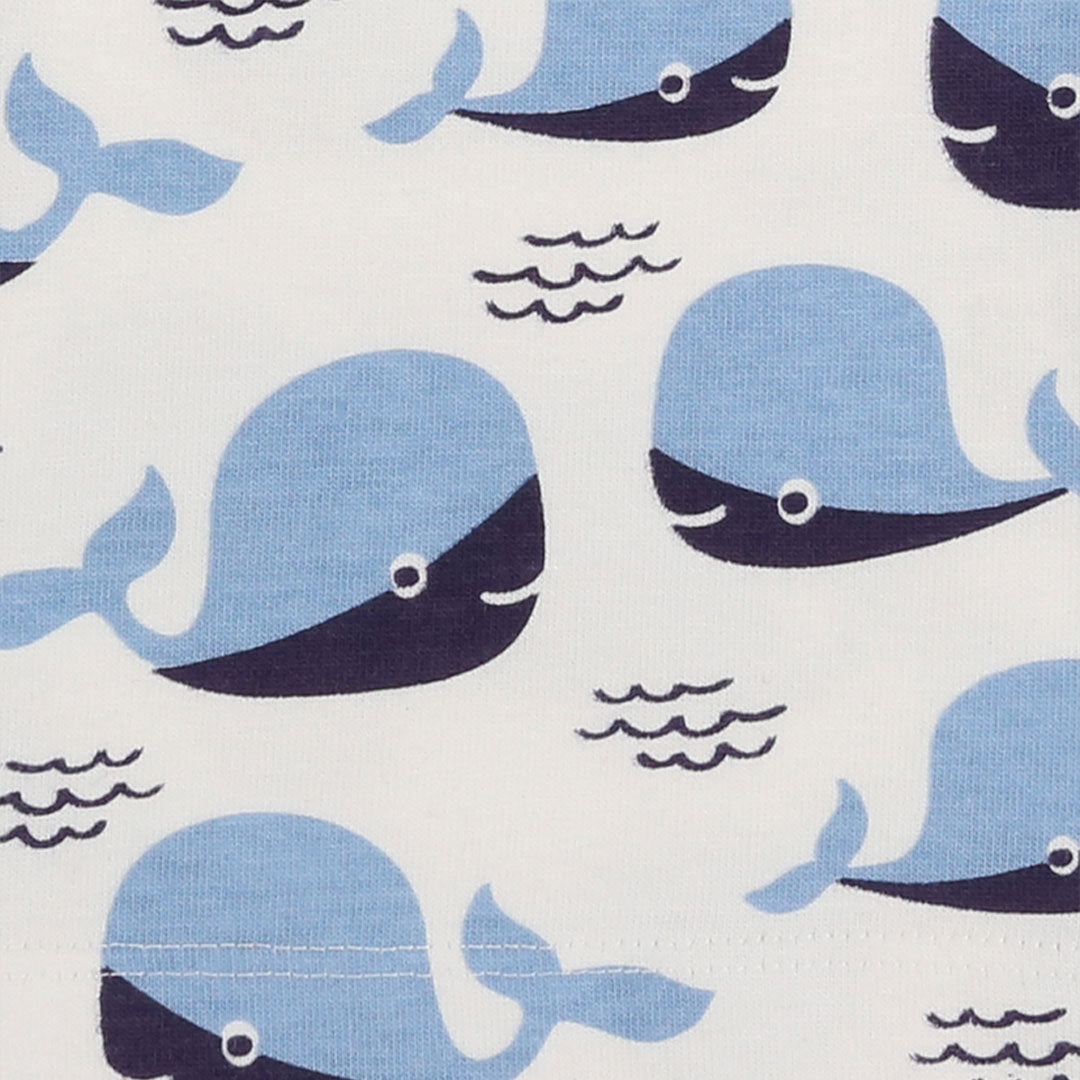Multicoloured Whale, Stripe Print And Plain T-Shirts - 3 Pack
